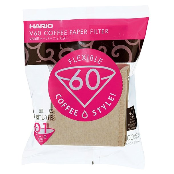 Hario V60 Papir Filter 1 kop 100 stk