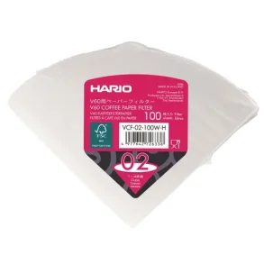 Hario V60 Papir Filter 02 - VCF-02-100W-H -100 stk - Hvid