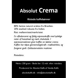 Absolut Crema 250g friskristede bnner - d. 20. oktober